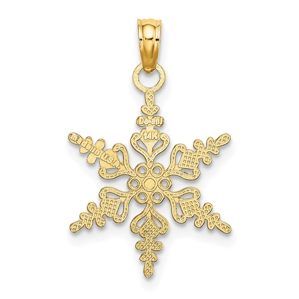 14k White Gold Polished Snowflake Charm Pendant