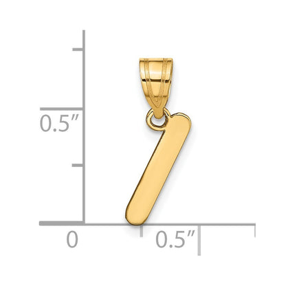 14k Yellow Gold Polished Bubble Letter I Initial Pendant