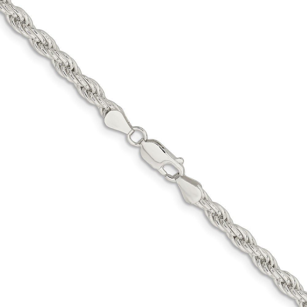 Sterling Silver 5mm Solid Rope Chain Necklace 22"