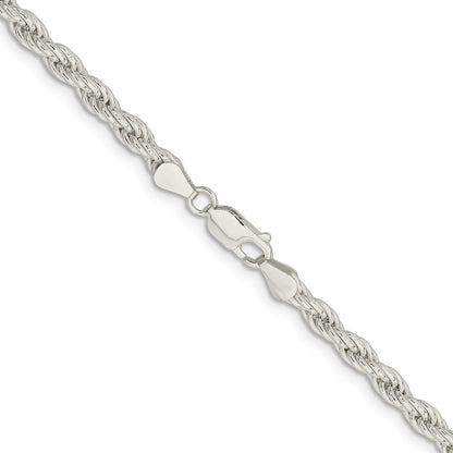 Sterling Silver 5mm Solid Rope Chain Necklace 22"