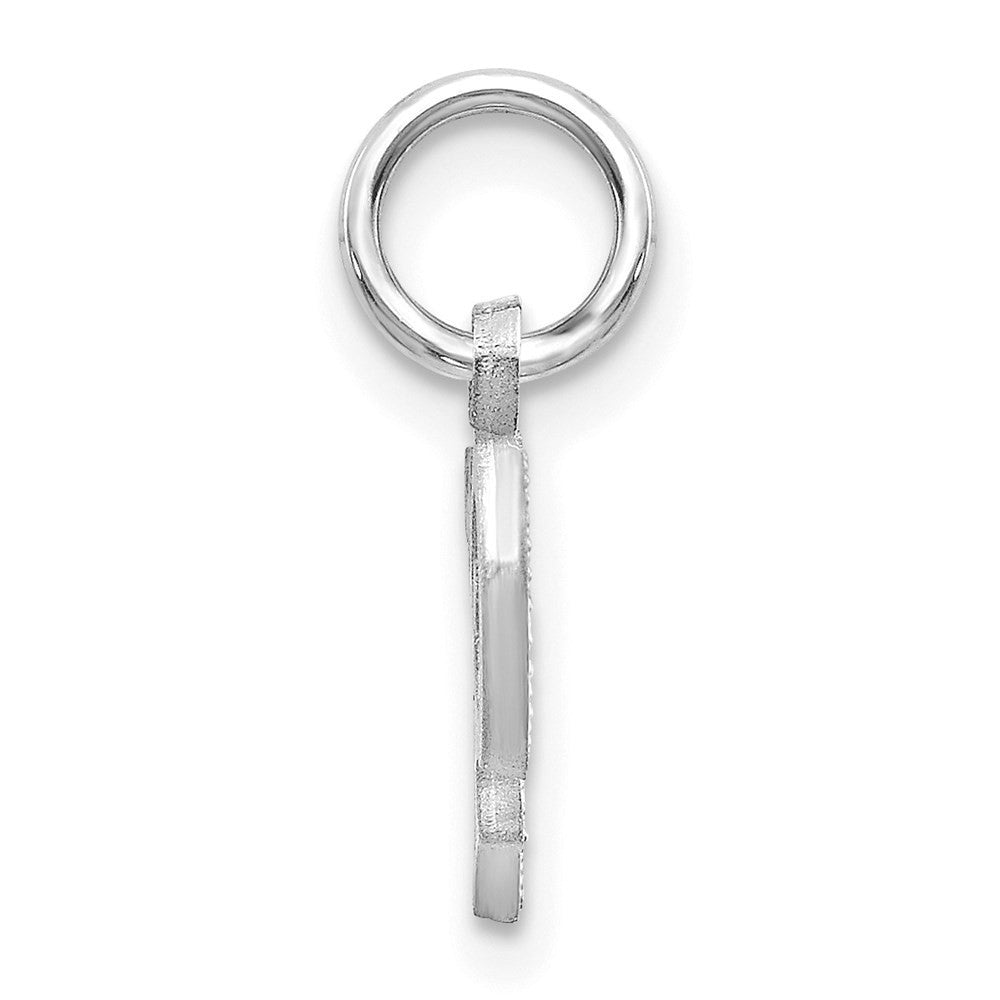 14k White Gold Diamond-cut Letter P Initial Charm Pendant