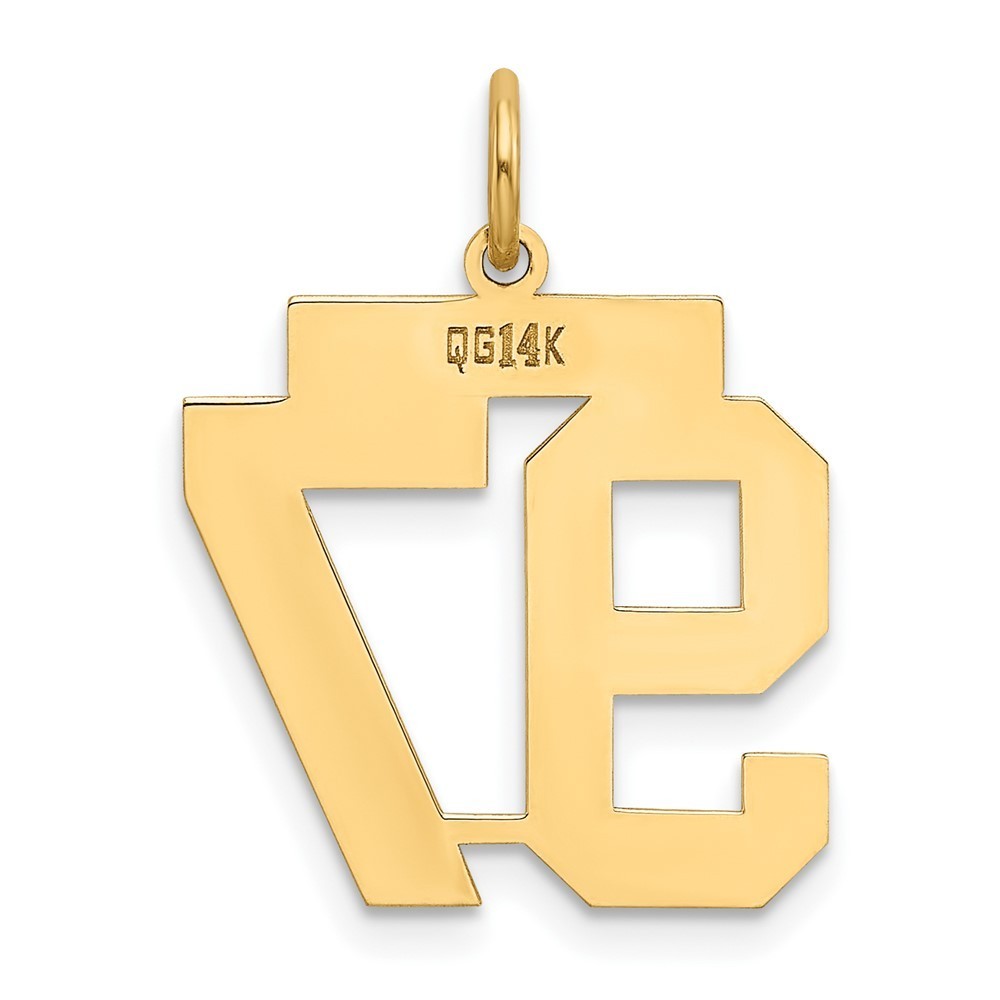 14k Yellow Gold Medium Polished Number 97 Charm Pendant