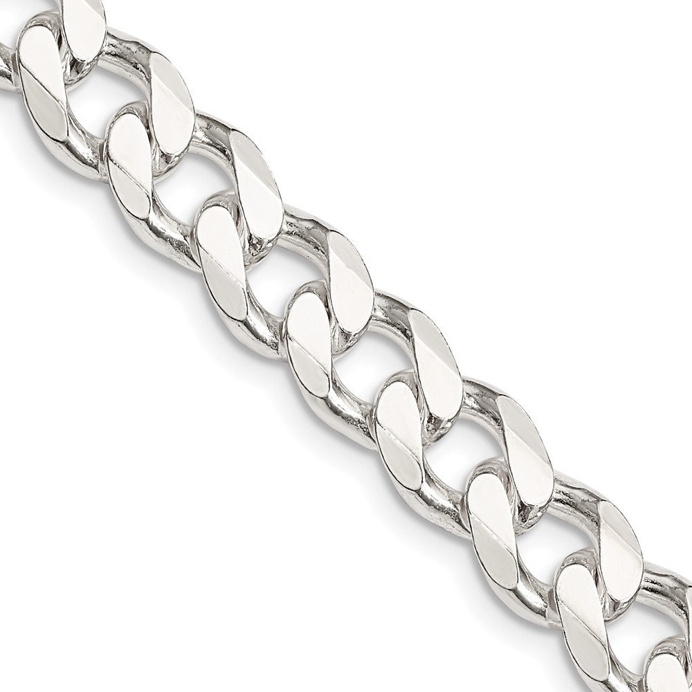Sterling Silver 9.3mm Curb Chain Necklace 18"