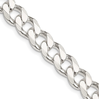 Sterling Silver 9.3mm Curb Chain Necklace 18"