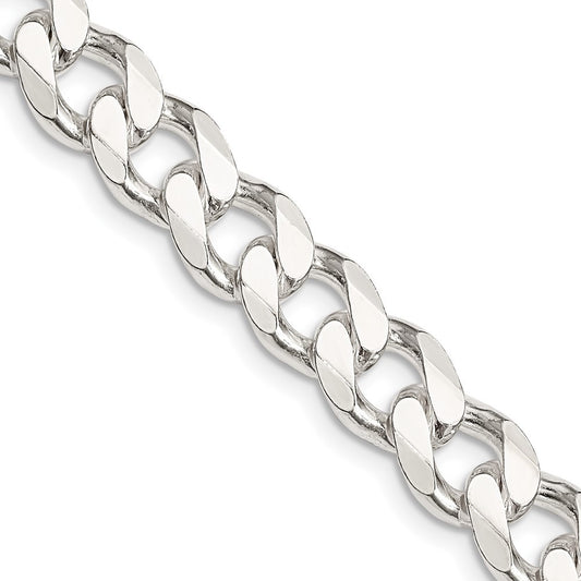 Sterling Silver 9.3mm Curb Chain Necklace 18"