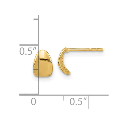 14k Yellow Gold Polished Wavy Stud Earrings