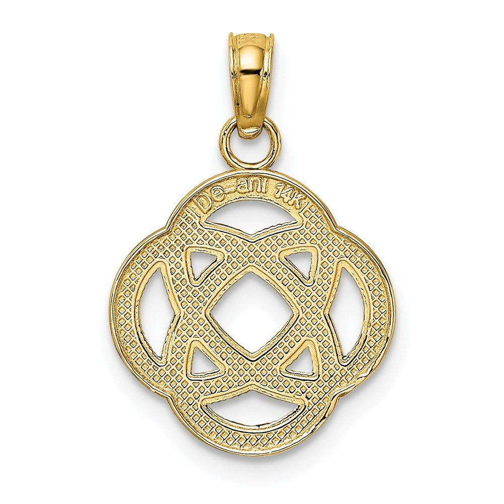 14k Yellow Gold Small Celtic Eternity Knot Circle Charm Pendant