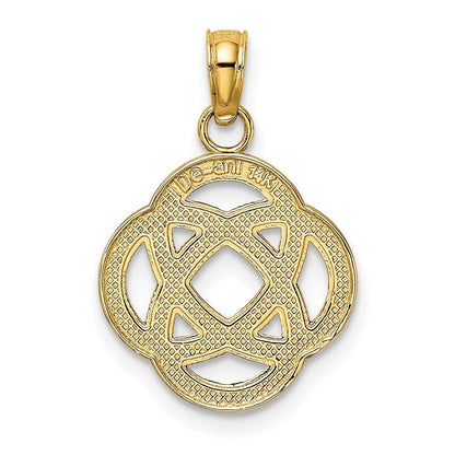 14k Yellow Gold Small Celtic Eternity Knot Circle Charm Pendant