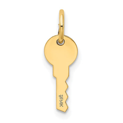 14k Yellow Gold Polished Key Charm Pendant