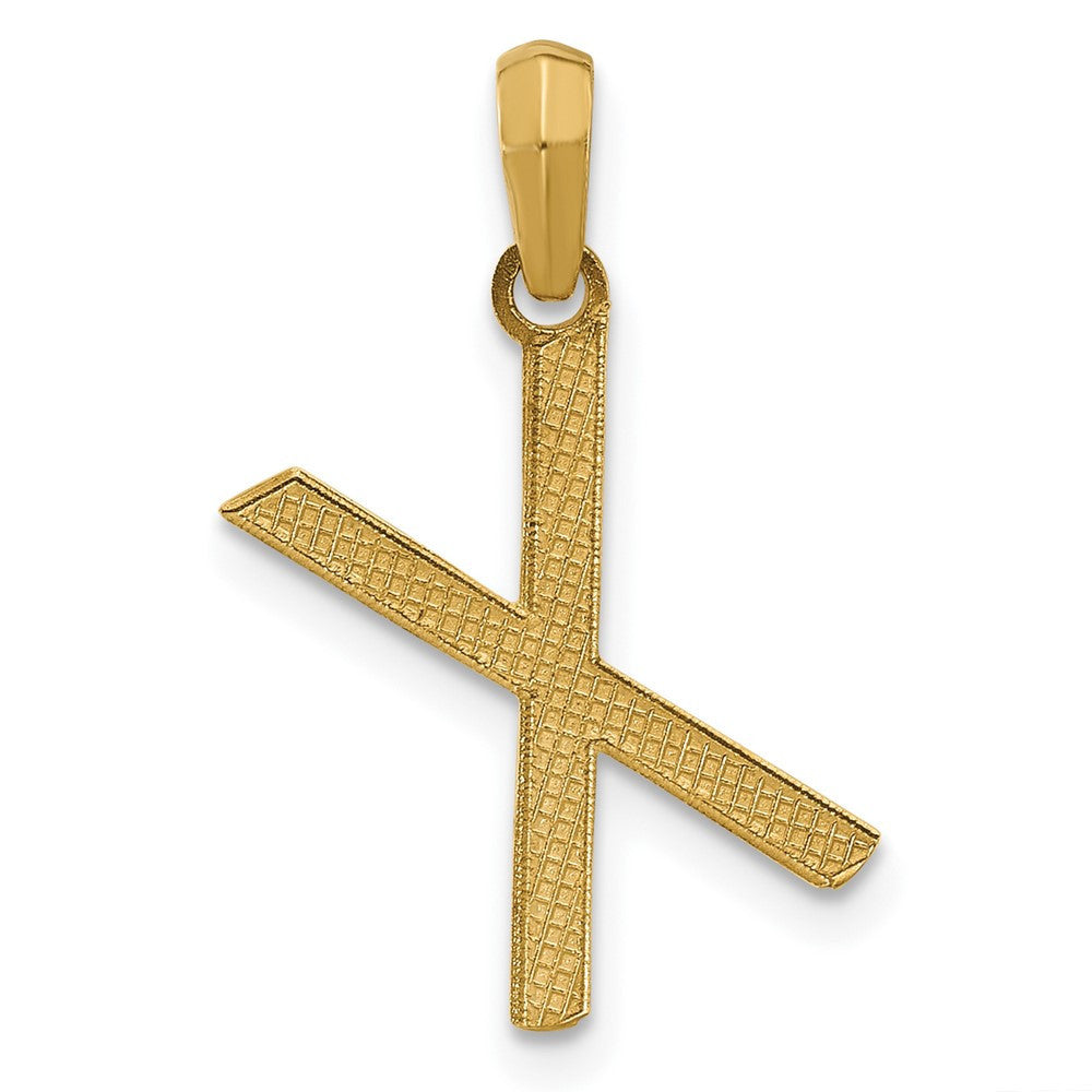 14k Yellow Gold Fancy Letter X Initial Pendant