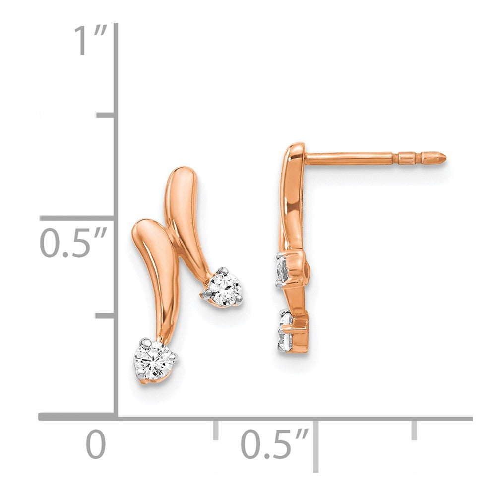 14k Rose Gold Diamond Drop & Dangle Earrings