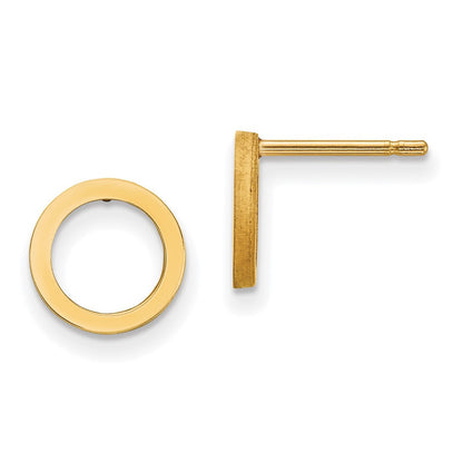 14k Yellow Gold Open Circle Stud Earrings