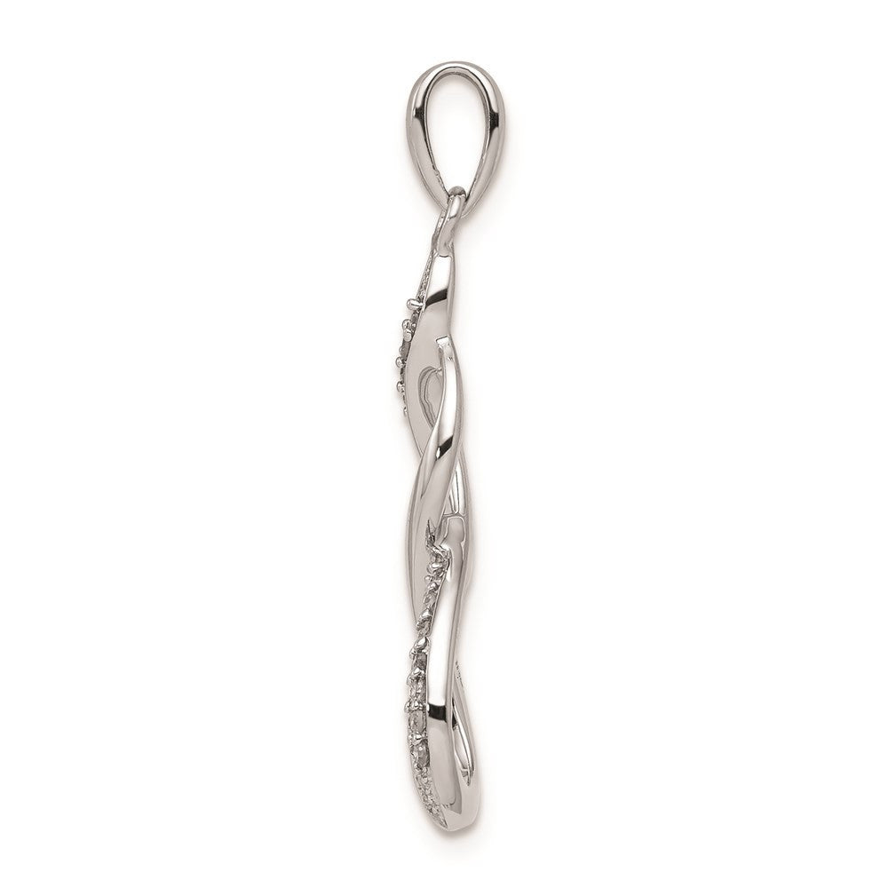 Sterling Silver Rhodium Diamond Figure 8 Pendant