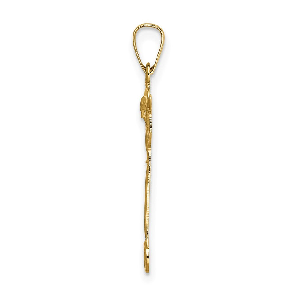 14k Yellow Gold Polished Solid Risen Christ Pendant