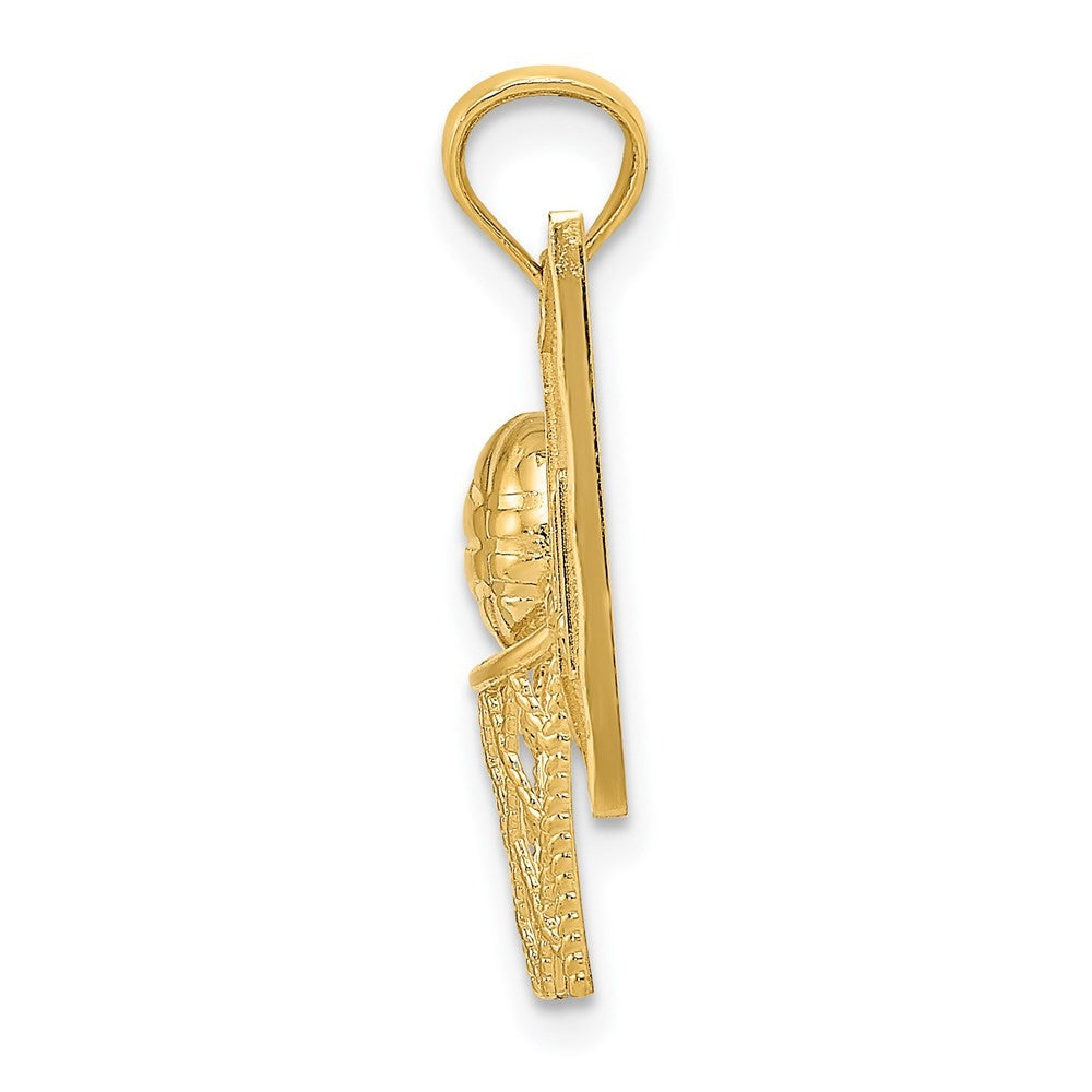 14k Yellow Gold Basketball Pendant