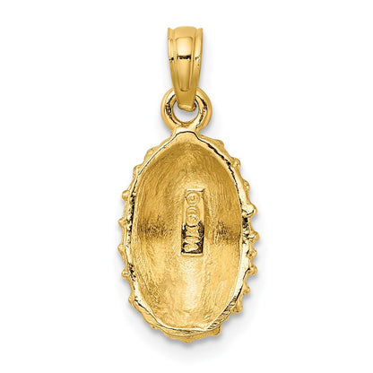 14k Yellow Gold Textured Limpet Shell Charm Pendant