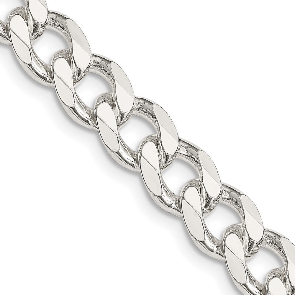 Sterling Silver 8.3mm Curb Chain Necklace 18"