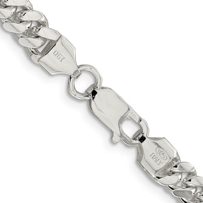 Sterling Silver 6.4mm Polished Domed Curb Chain Necklace 22"