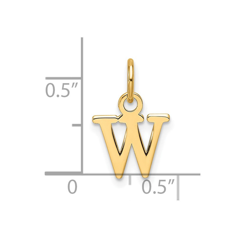14k Yellow Gold Cutout Letter W Initial Pendant