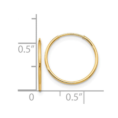 14k Yellow Gold Madi K 1mm Hoop Earrings