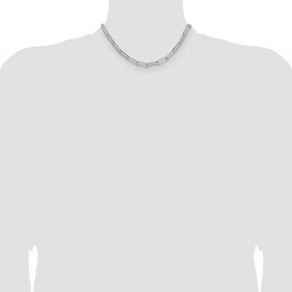 Sterling Silver Rhodium-plated Polished 6.5mm Paperclip Chain Necklace 16"