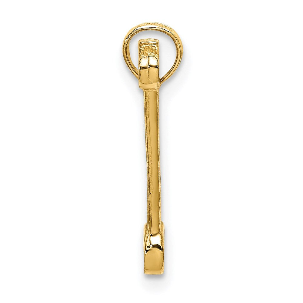 14k Yellow Gold 3-D Double Open-Ended Wrench Charm Pendant