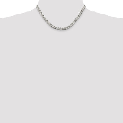Sterling Silver 6.5mm Curb Chain Necklace 16"