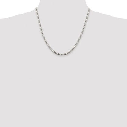 Sterling Silver Rhodium-plated 3.25mm Box Chain Necklace 20"