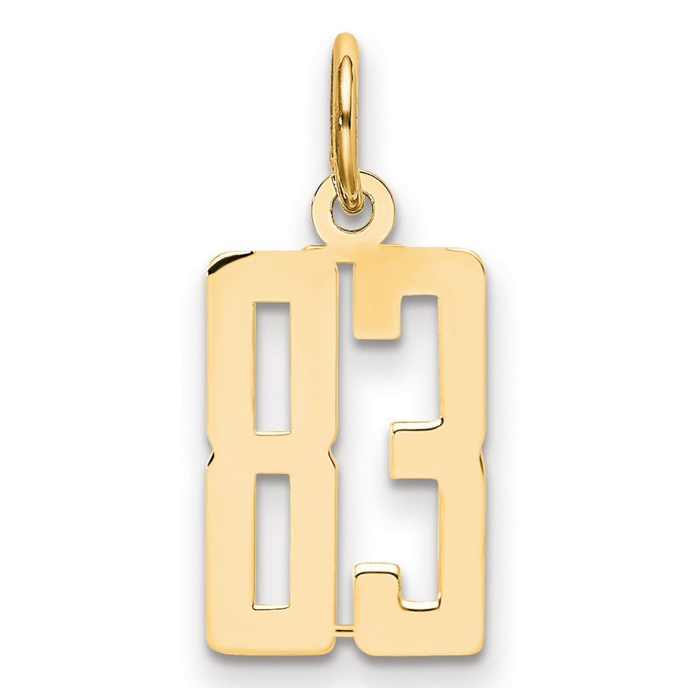 14k Yellow Gold Small Elongated Number 83 Charm Pendant