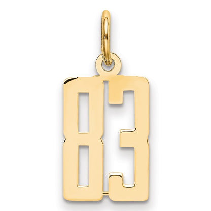 14k Yellow Gold Small Elongated Number 83 Charm Pendant
