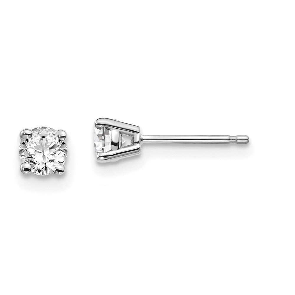 14K White .30ct I1 J-K Diamond Push-on Stud Earrings