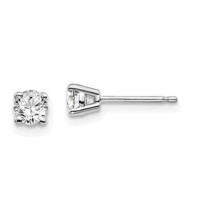 14K White .30ct I1 J-K Diamond Push-on Stud Earrings