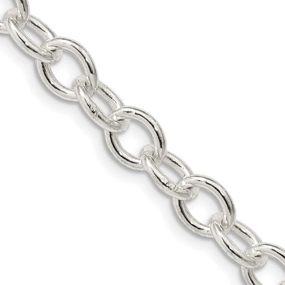 Sterling Silver 6.8mm Oval Cable Chain Necklace 24"