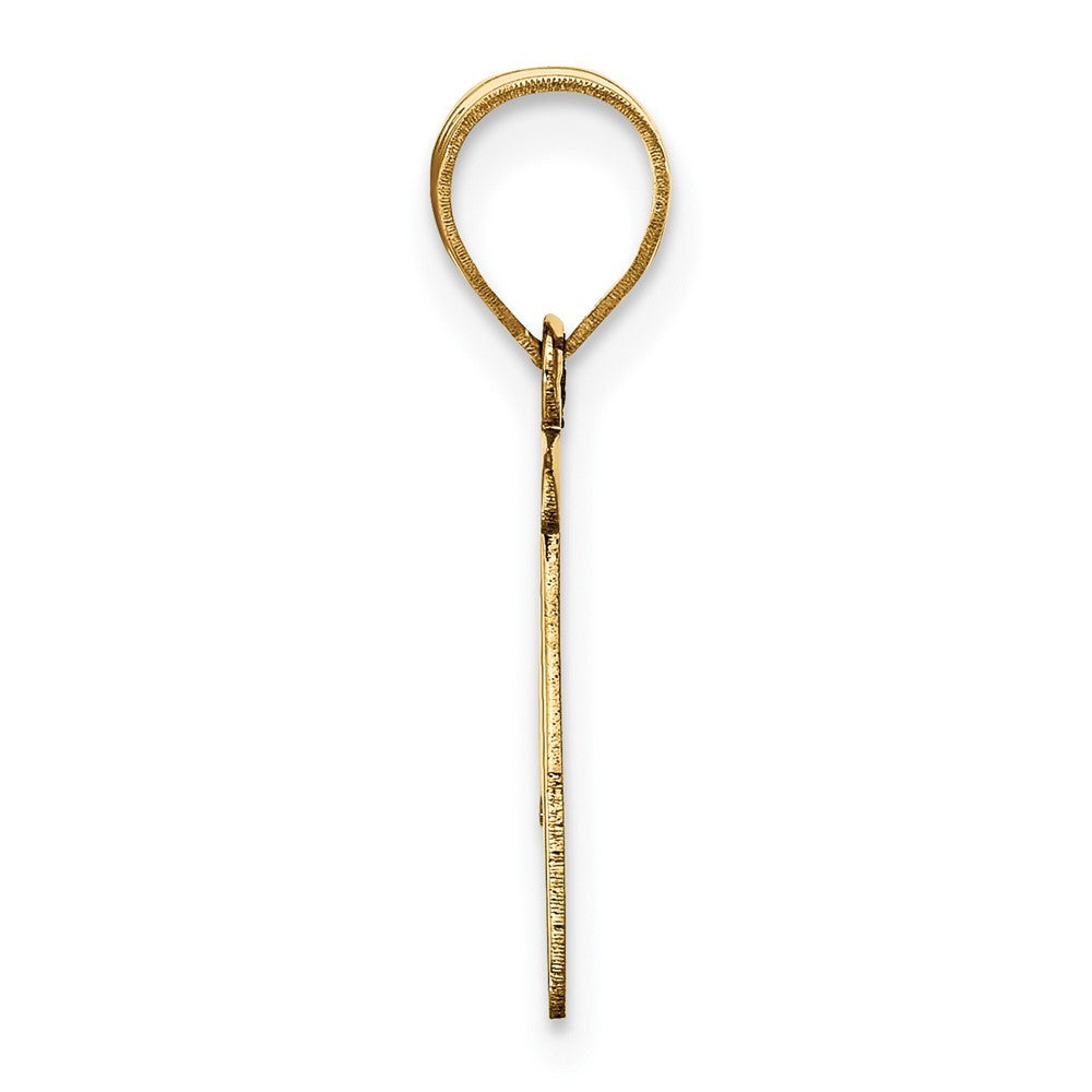 14k Yellow Gold Polished Script Letter P Initial Pendant