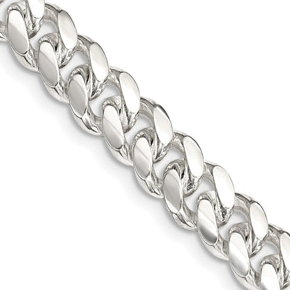 Sterling Silver 7.8mm Polished Domed Curb Chain Necklace 22"