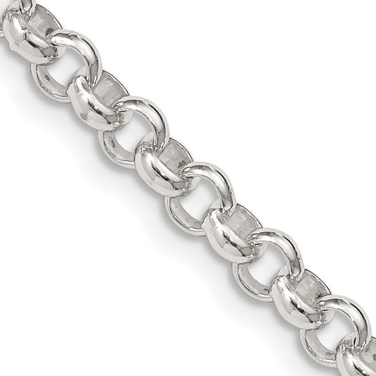 Sterling Silver 4.6mm Rolo Chain Necklace 24"