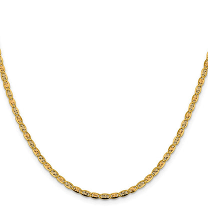 14k Tri-color Gold 2.75mm Valentino with Lobster Clasp Chain Necklace 20"