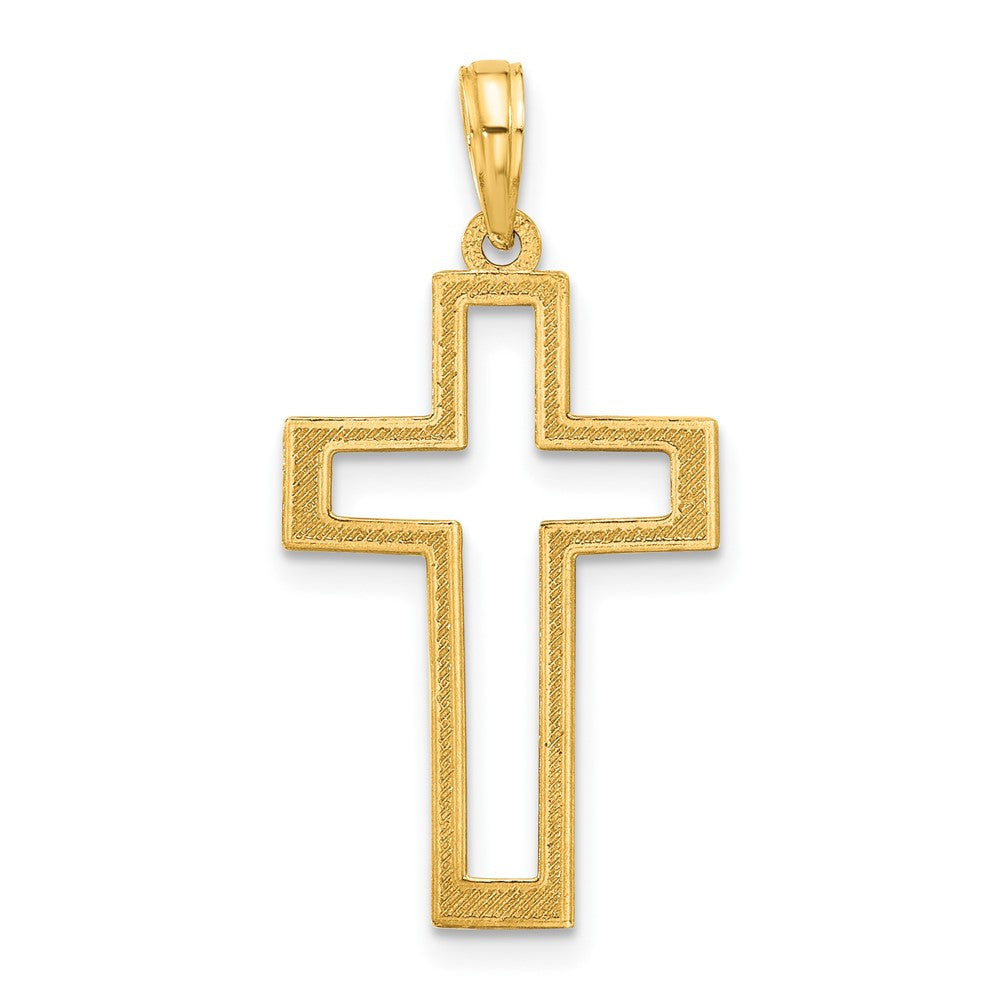 14k Yellow Gold Polished Cross Pendant