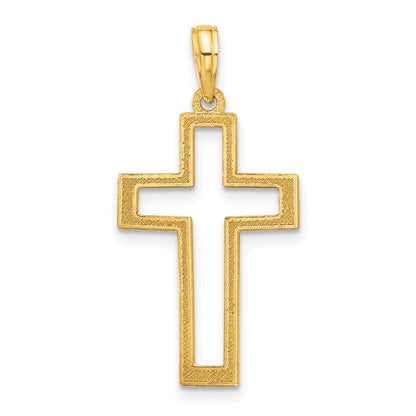 14k Yellow Gold Polished Cross Pendant