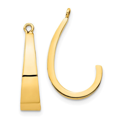 14k Yellow Gold Polished J-Hoop Earring Jackets