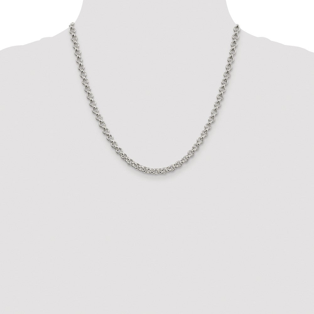 Sterling Silver Rhodium-plated 5mm Rolo Chain Necklace 20"