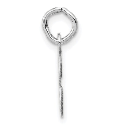 14k White Gold Small Slanted Block Letter G Initial Charm Pendant