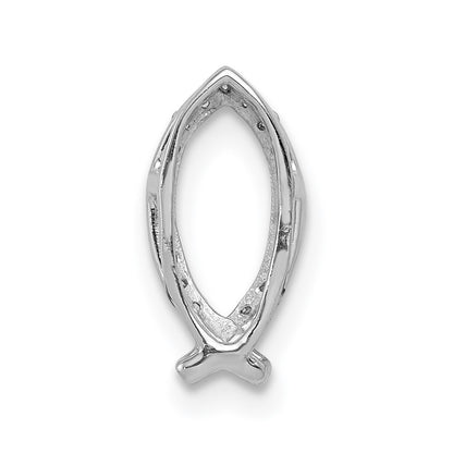 14k White Gold 1/15ct. Diamond Ichthus Chain Slide