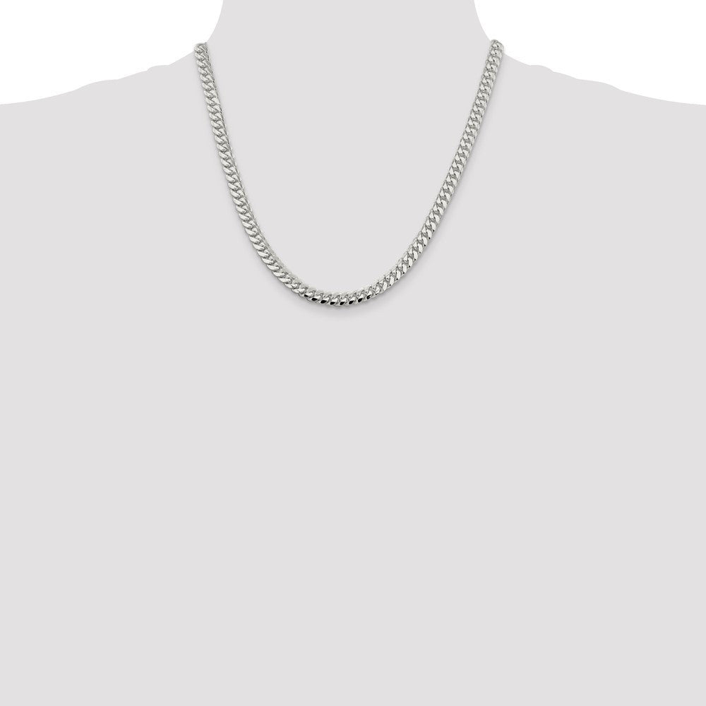 Sterling Silver 6.4mm Polished Domed Curb Chain Necklace 20"