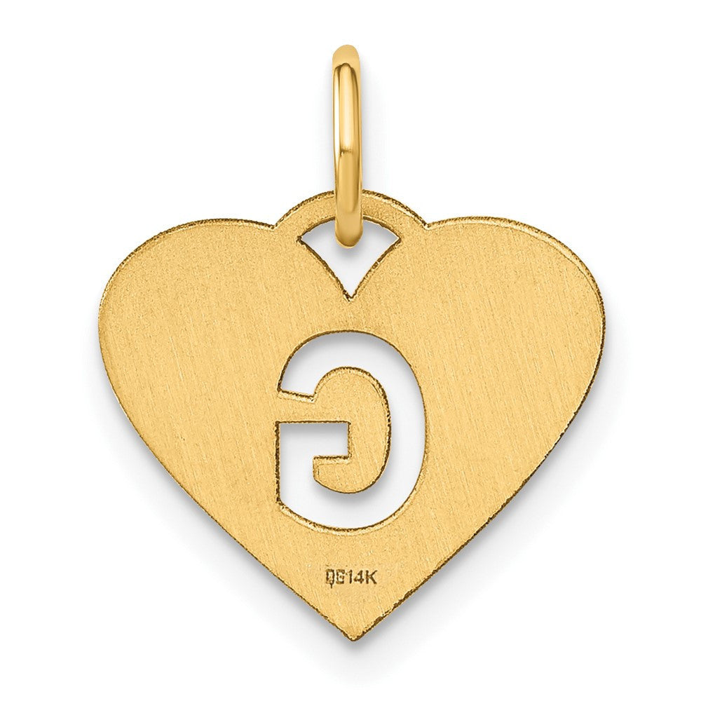 14k Yellow Gold Initial Letter G Initial Charm Pendant