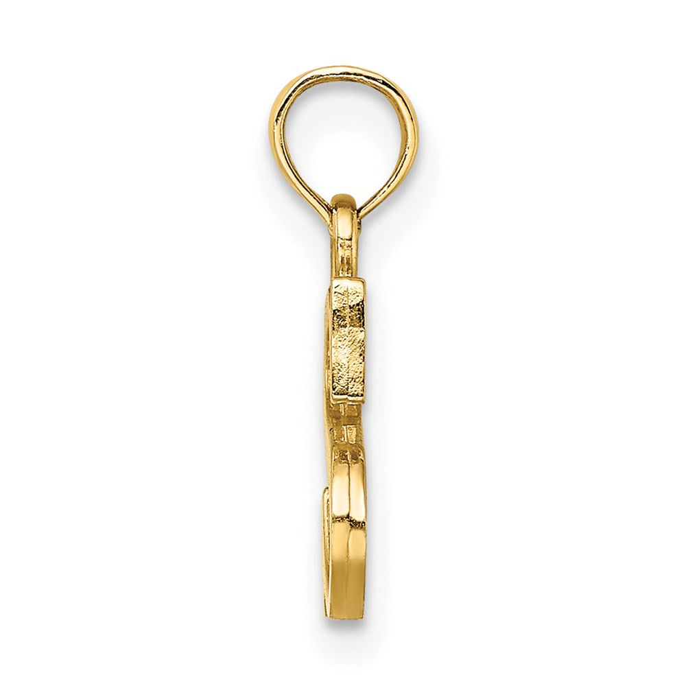 14k Yellow Gold Polished Block Letter S Initial Pendant