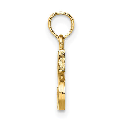 14k Yellow Gold Polished Block Letter S Initial Pendant