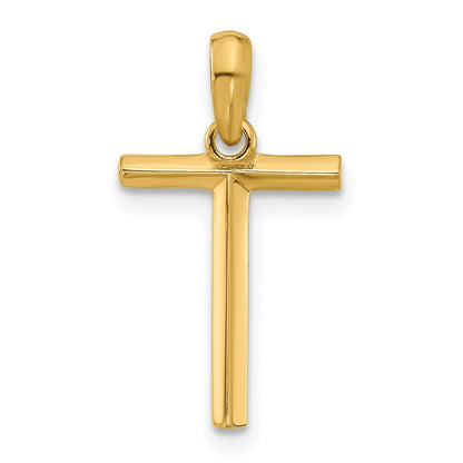 14k Yellow Gold Fancy Letter T Initial Pendant