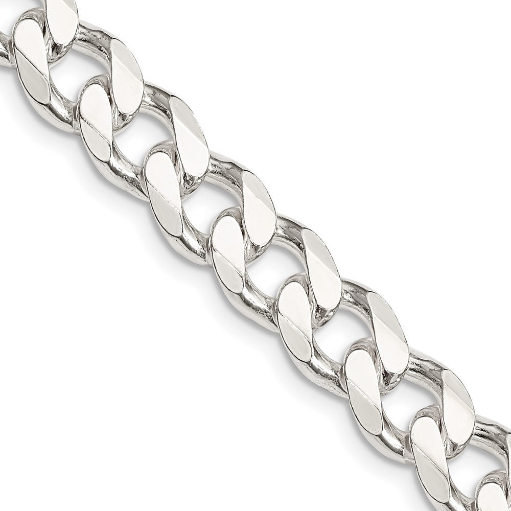 Sterling Silver 9.3mm Curb Chain Necklace 28"