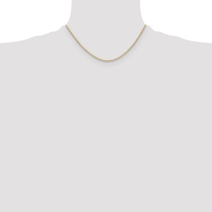 14k Tri-color Gold 2.0mm Valentino Chain Necklace 16"